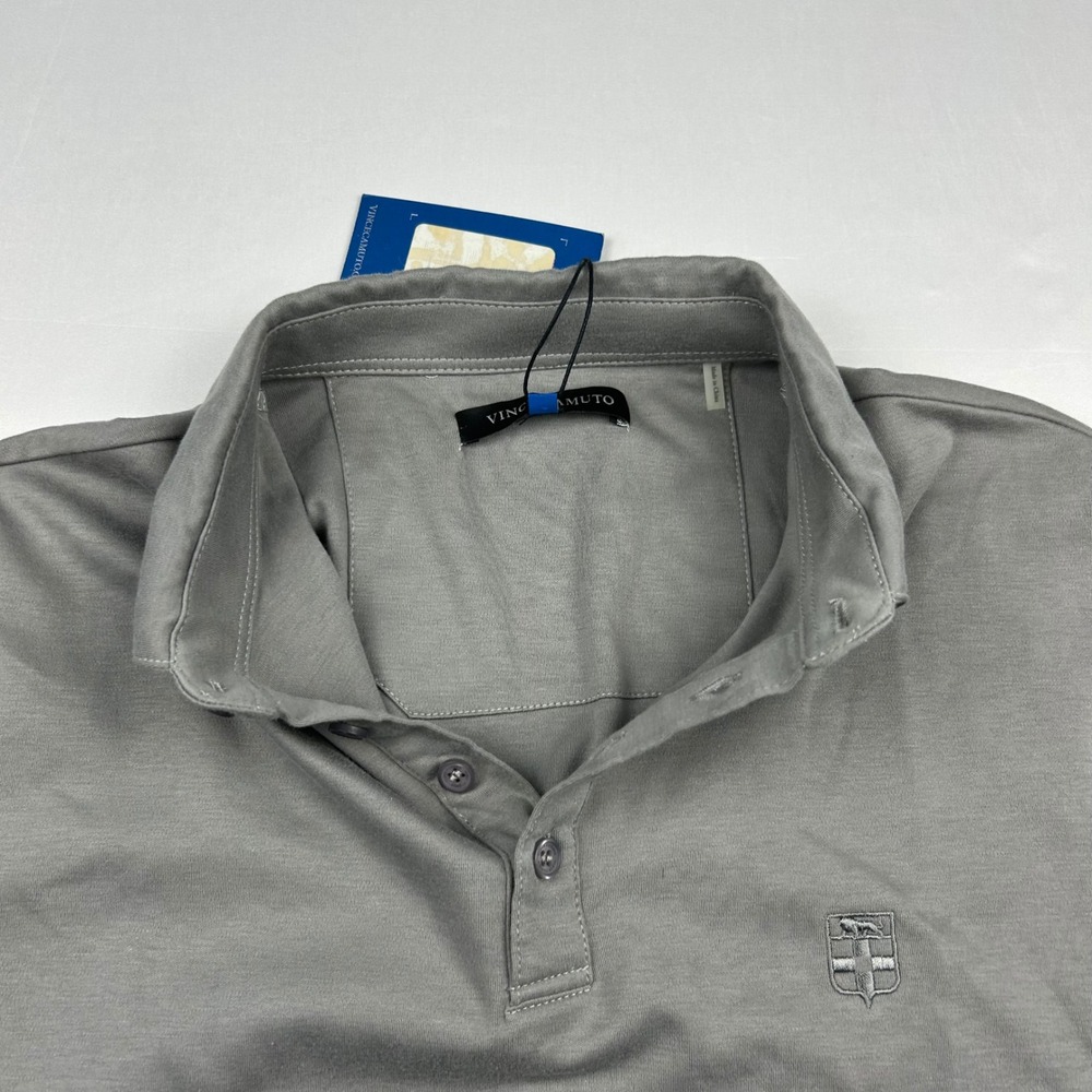Vince Camuto Mens Gray Short Sleeve Cotton Polo Shirt Size Medium NWT - Picture 3 of 9